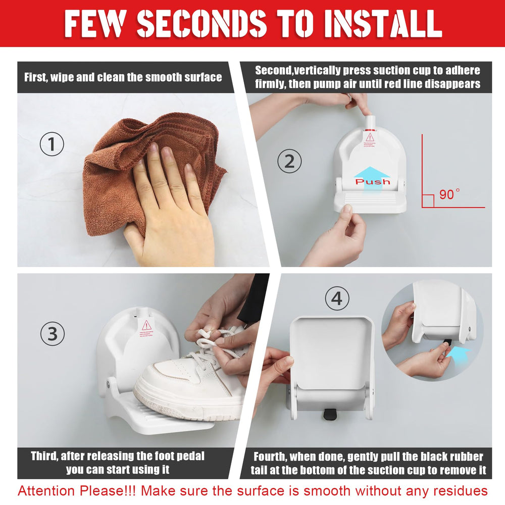 Ruppence foot rest serves multiple bathroom tasks like leg shaving, pedicures, or quick shelf use.
