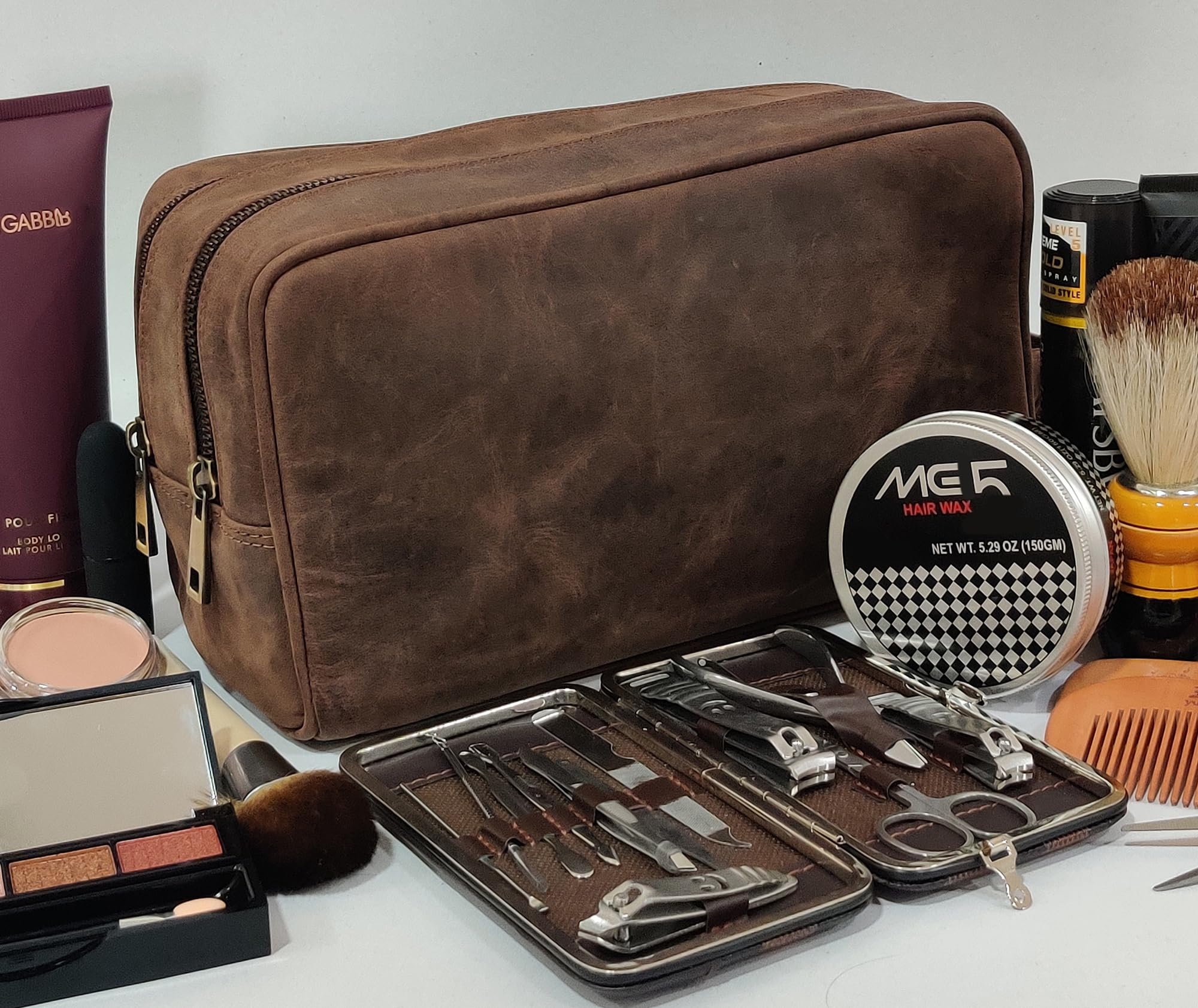RUSTIC TOWN dark brown leather ditty kit ideal gift option