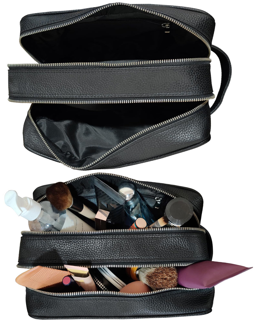 RUSTIC TOWN dual compartments interior pockets support organized shaving and makeup kits.