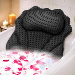 RUVINCE Bath Pillow demonstrates ergonomic headrest for neck comfort during soaks