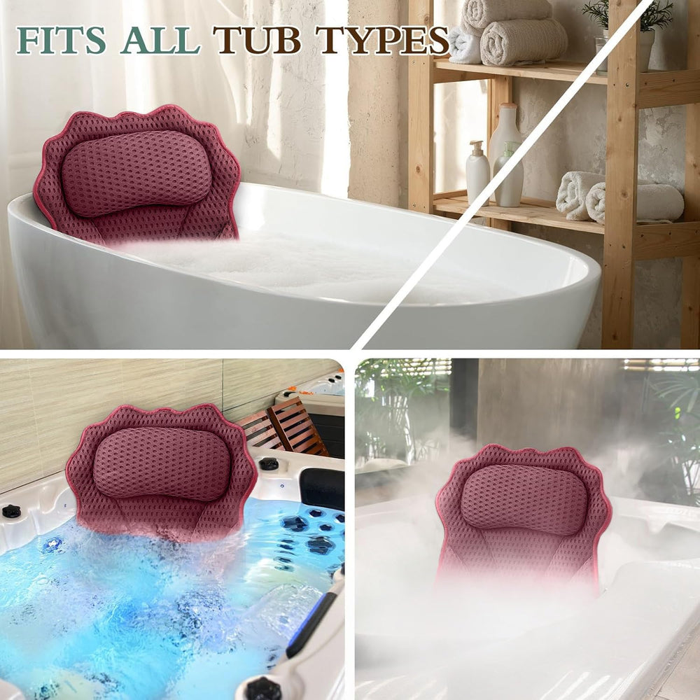 RUVINCE bath pillow hooks for quick drying and easy storage.