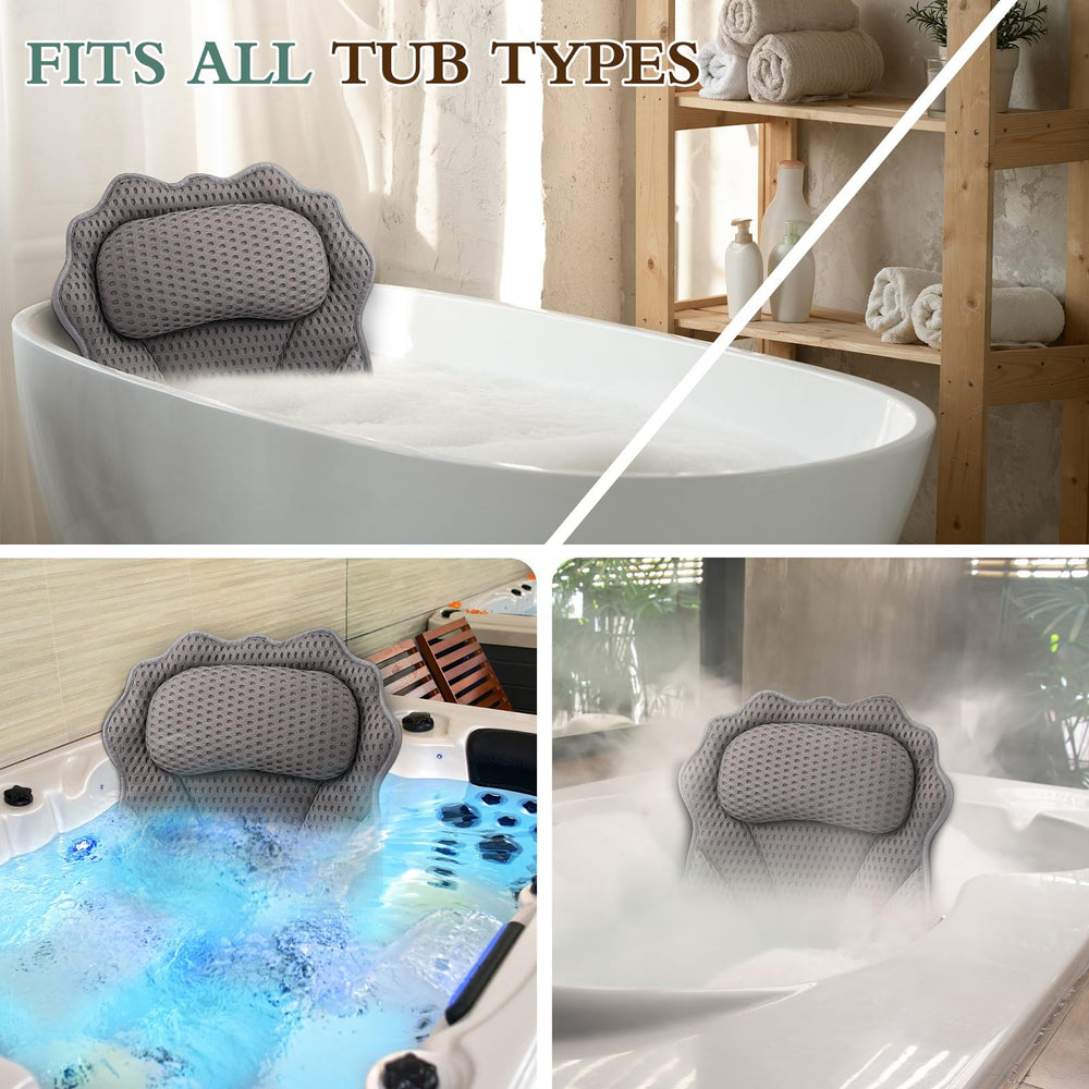 RUVINCE tub pillow fits most bathtubs for universal comfort during baths.