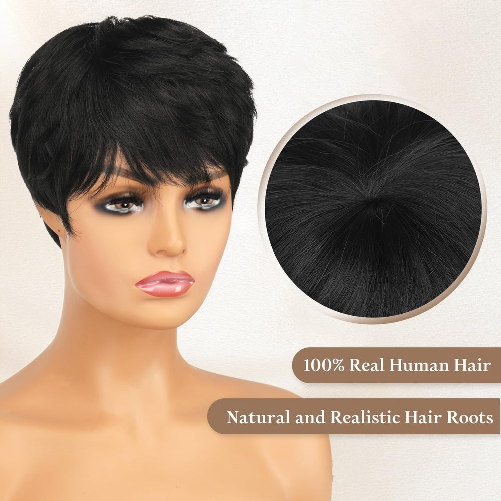 RUWISS pixie wig with breathable cap for comfortable all-day wear.