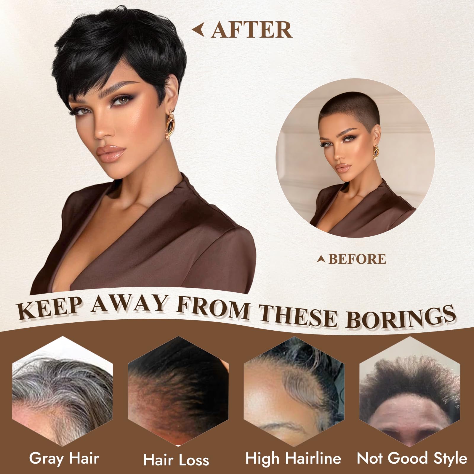 RUWISS pixie wig ideal for cosplay or parties with quick styling.