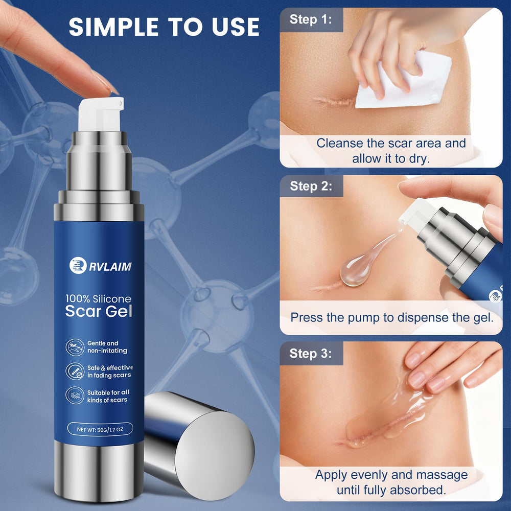 Non-greasy texture of Rvlaim Scar Gel, ensuring comfort through all-day wear.