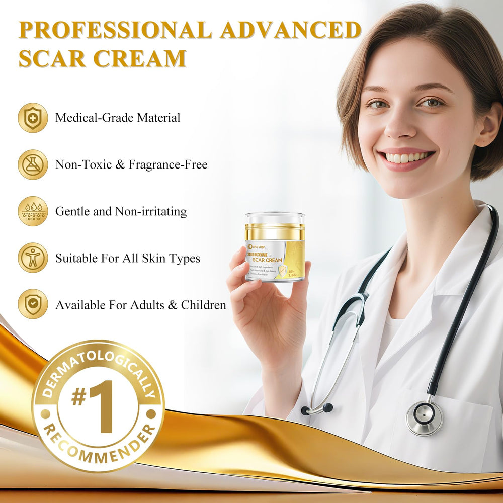 Rvlaim silicone scar cream area application on surgical scar demonstrates progress potential.