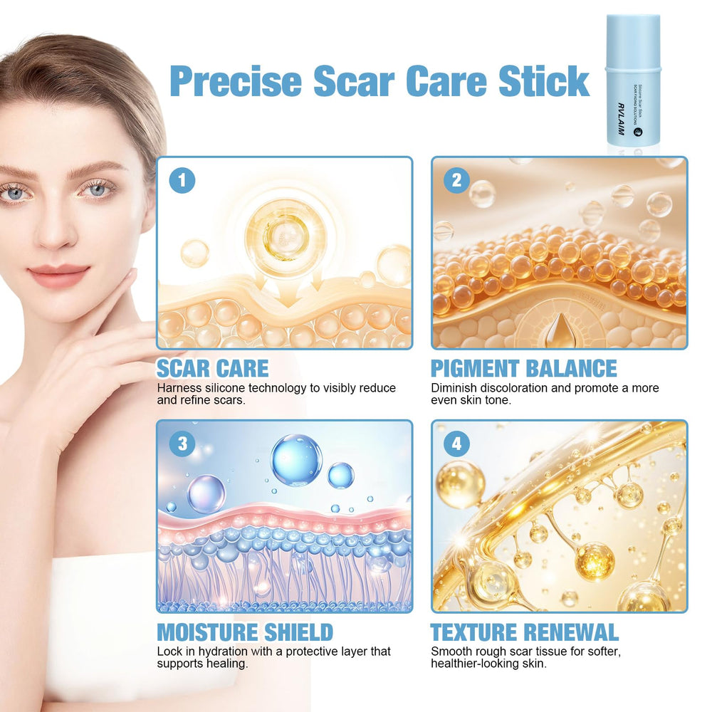 Rvlaim Scar Stick with botanicals aids soothing skin comfort and tone.