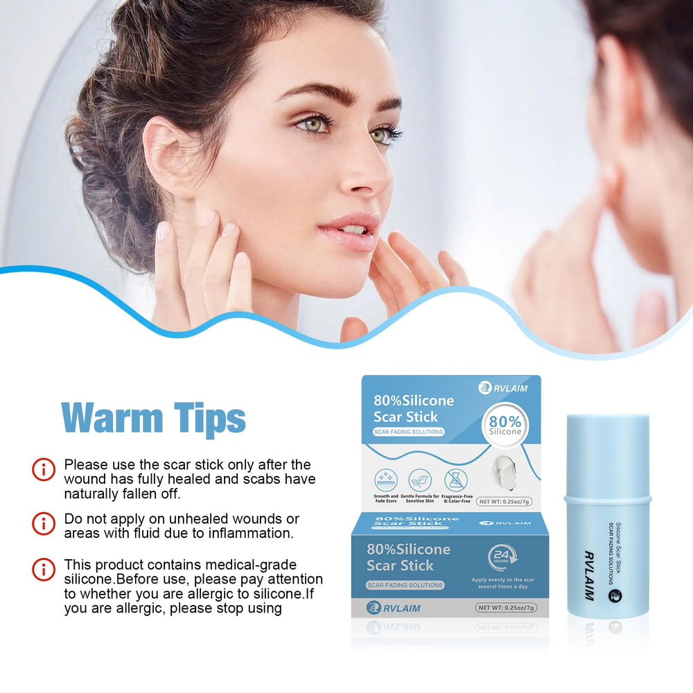 Rvlaim Silicone Scar Stick compact 7g size for travel convenience.