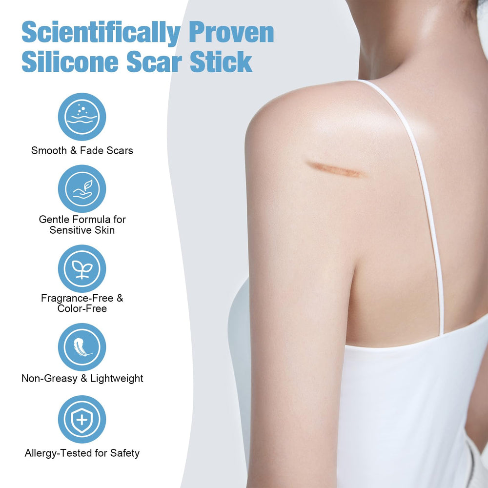 Rvlaim Scar Stick high silicone barrier for durable moisture on skin.