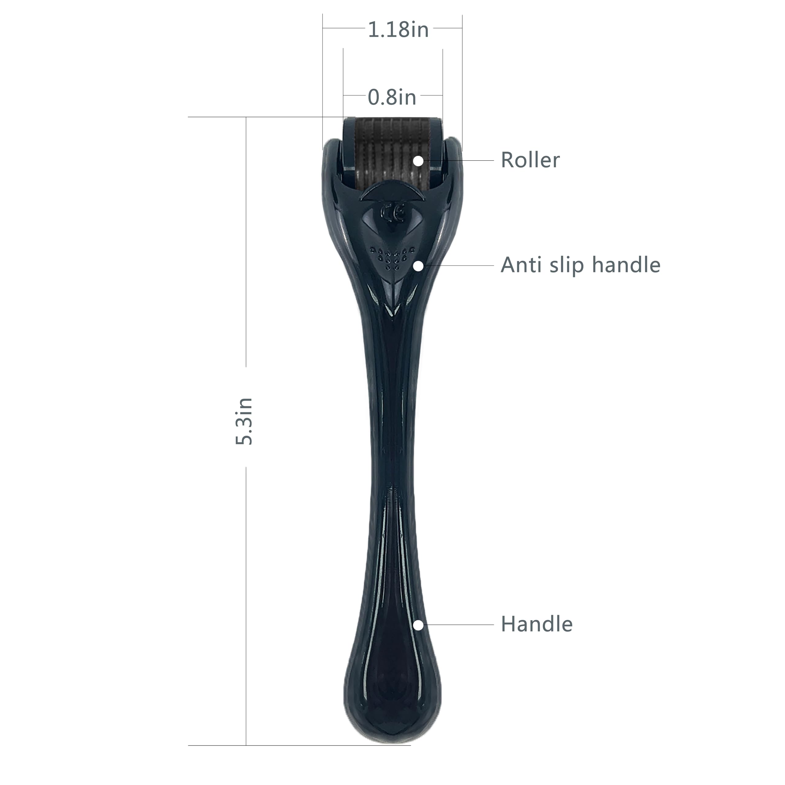 Rwotlls Derma Roller 0.25mm black in motion with gentle facial massage