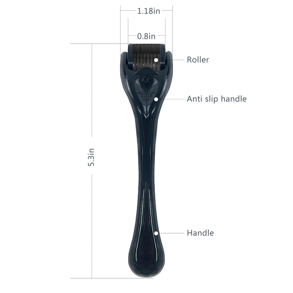 Rwotlls Derma Roller 0.25mm black in motion with gentle facial massage