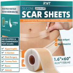 RWT silicone scar roll 60-inch application shows easy trimming for scar coverage