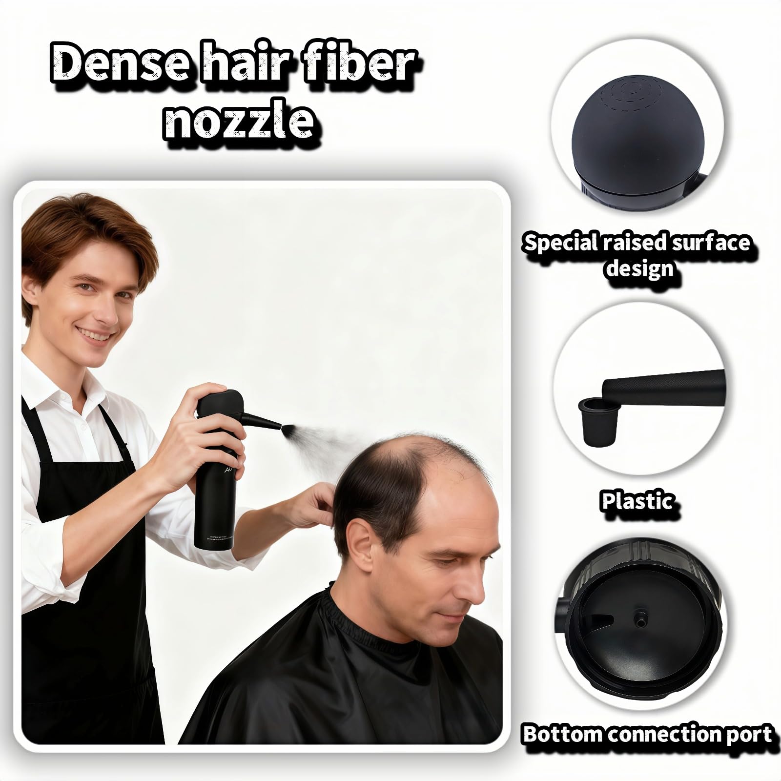 RyanDesign Hair Fiber Sprayer universal bottle fit works with most powders