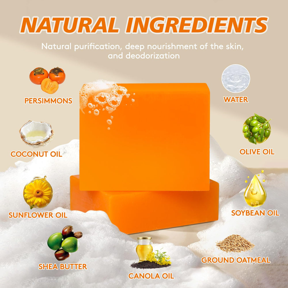 RYH Persimmon Soap Bar closeup reveals silky skin feel