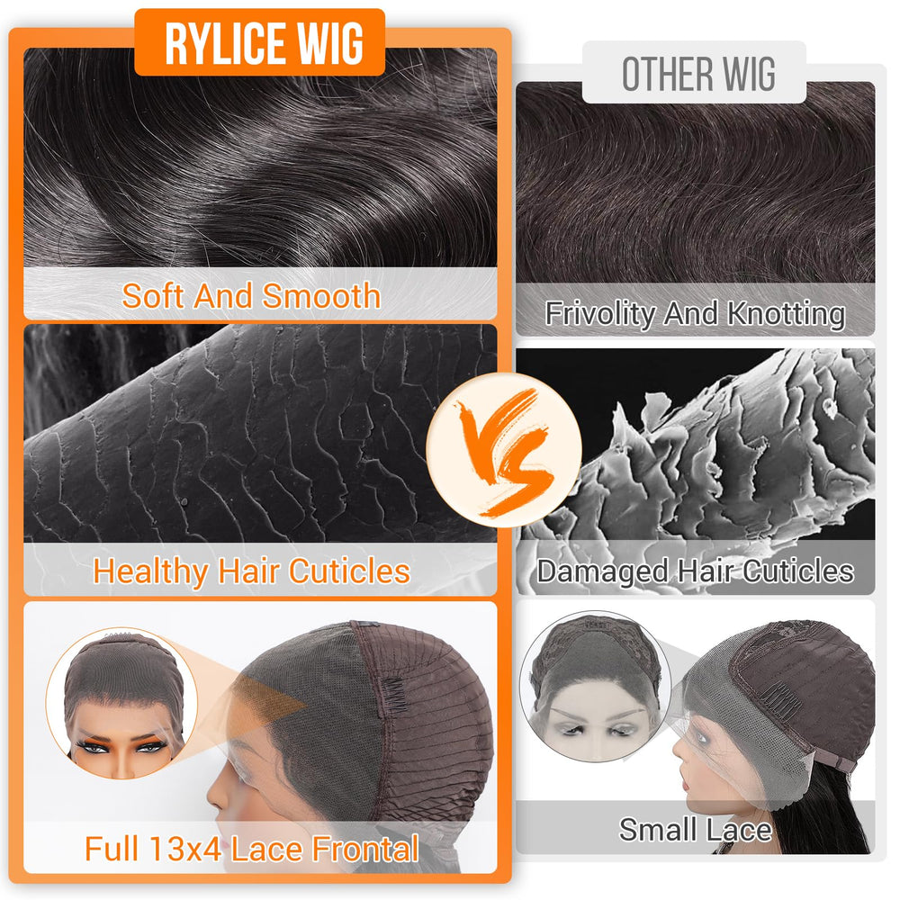 Rylice 200-density body wave hair provides fuller, natural-looking volume.