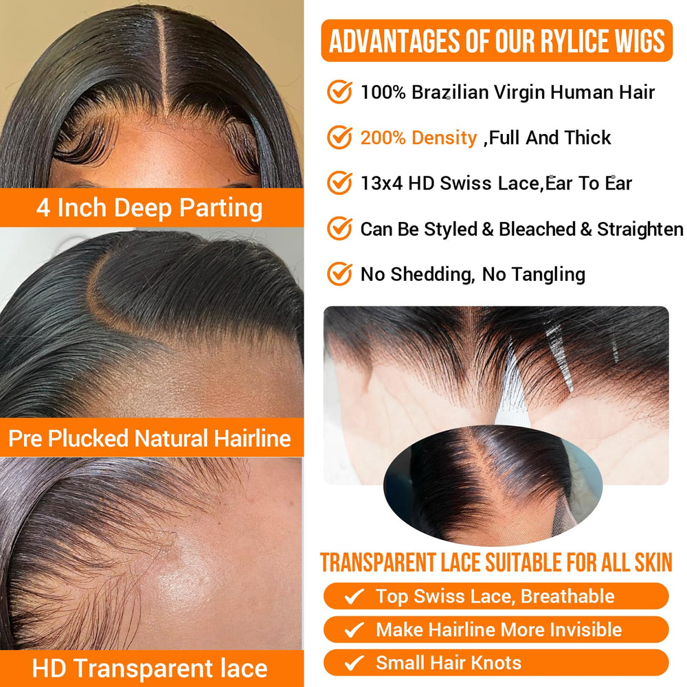 Rylice 26inch natural black body wave hair offers long, versatile styling options.