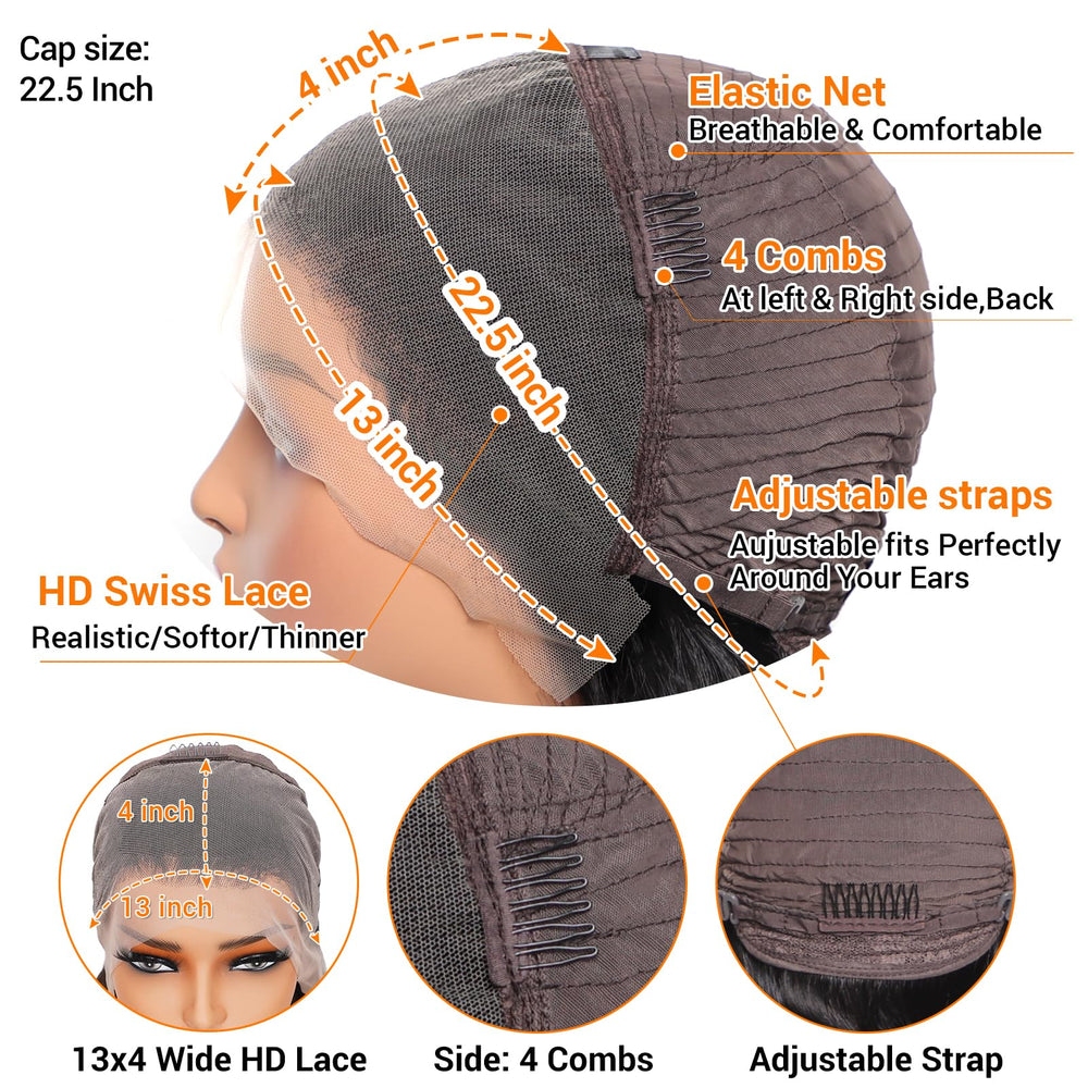 Rylice glueless wig with straps and four combs for secure, easy wear.