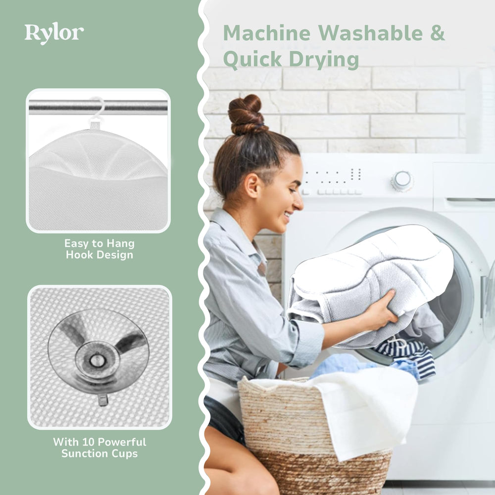 Rylor premium packaging signals gift-ready luxury spa accessory.