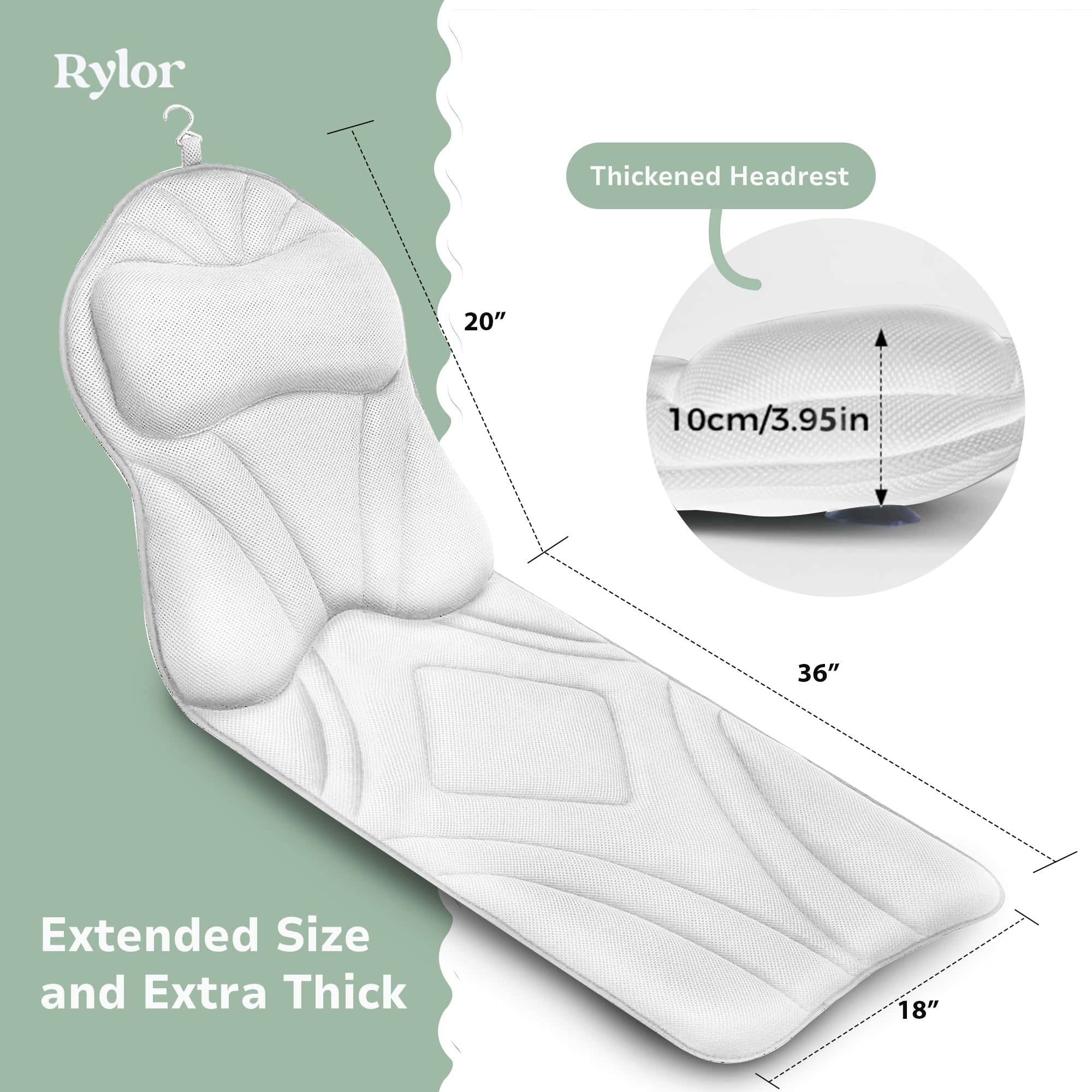 Rylor slip-resistant base demonstrates stable support in large tubs.