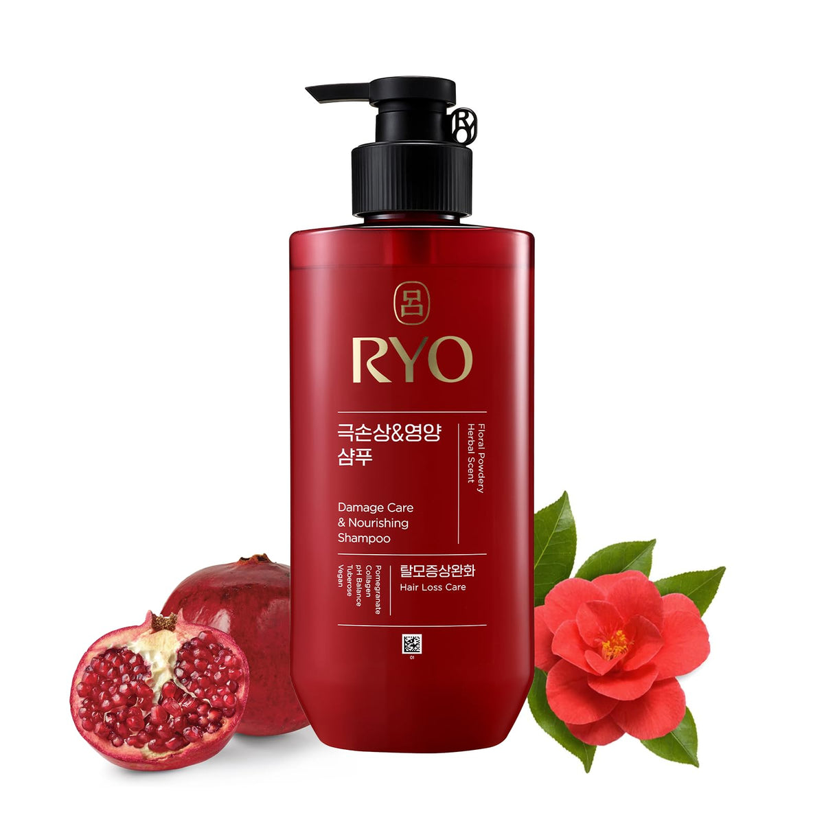 Ryo Damage Care Shampoo bottle highlights repair-ready formula for damaged hair.