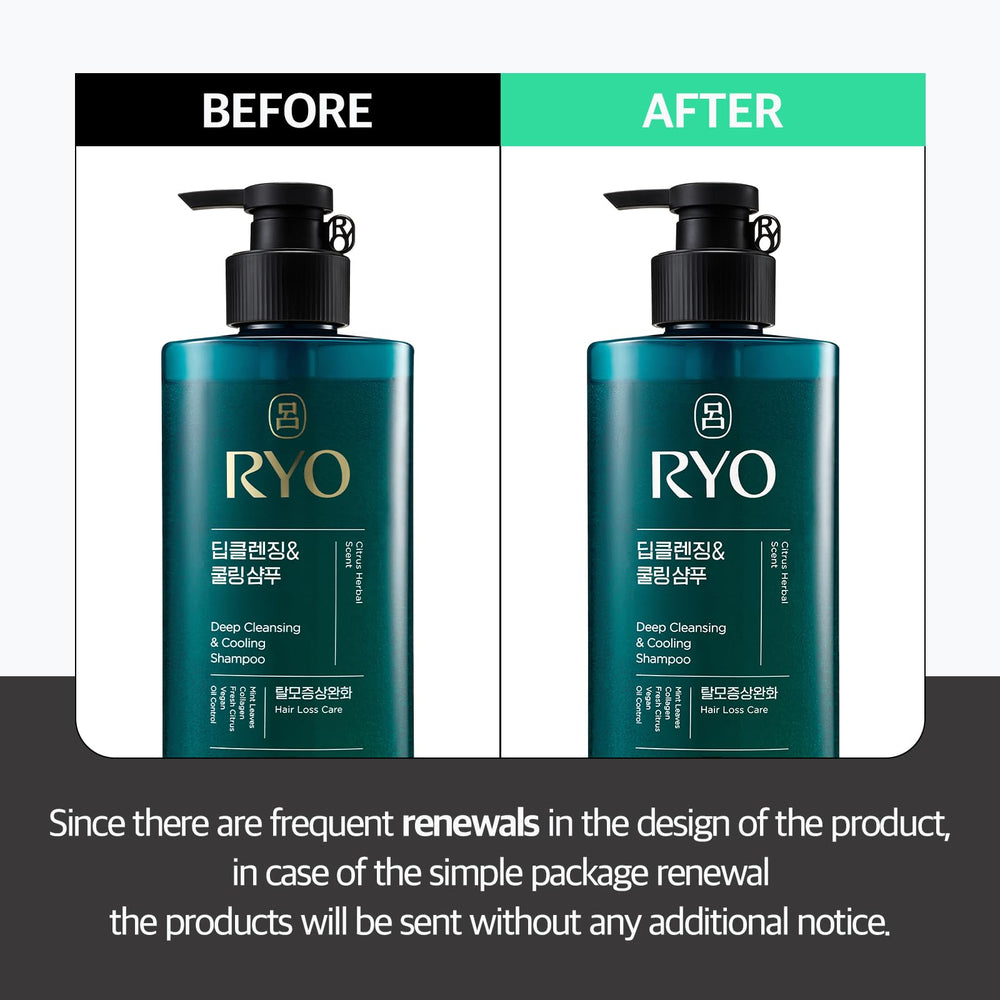 RYO Deep Cleansing Shampoo tea tree mint splash illustrating cooling cleanse