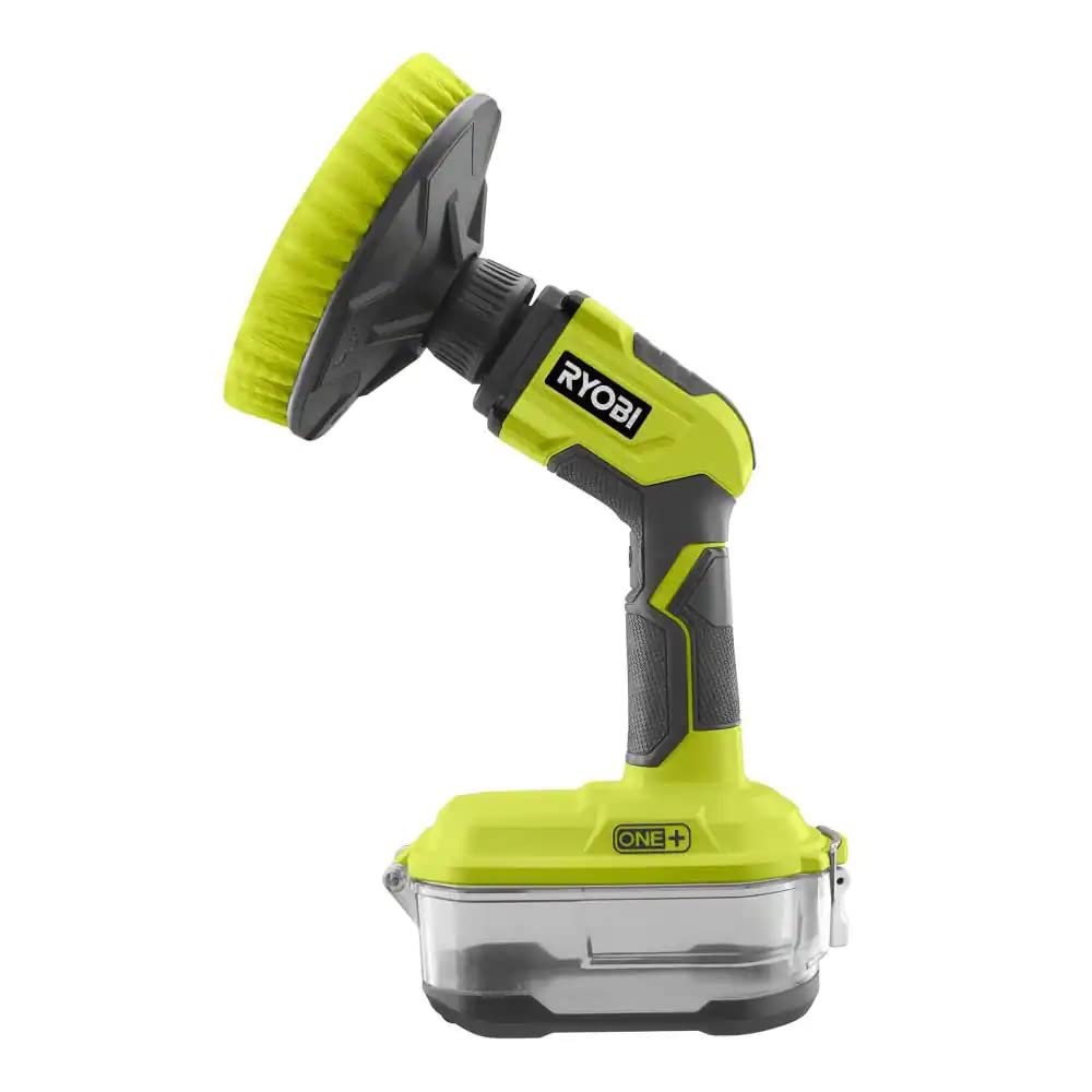 RYOBI ONE+ scrubber triangle-connector system enables versatile accessory use.