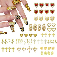 rythsans-corazones-dorados para manicura elegante y duradera