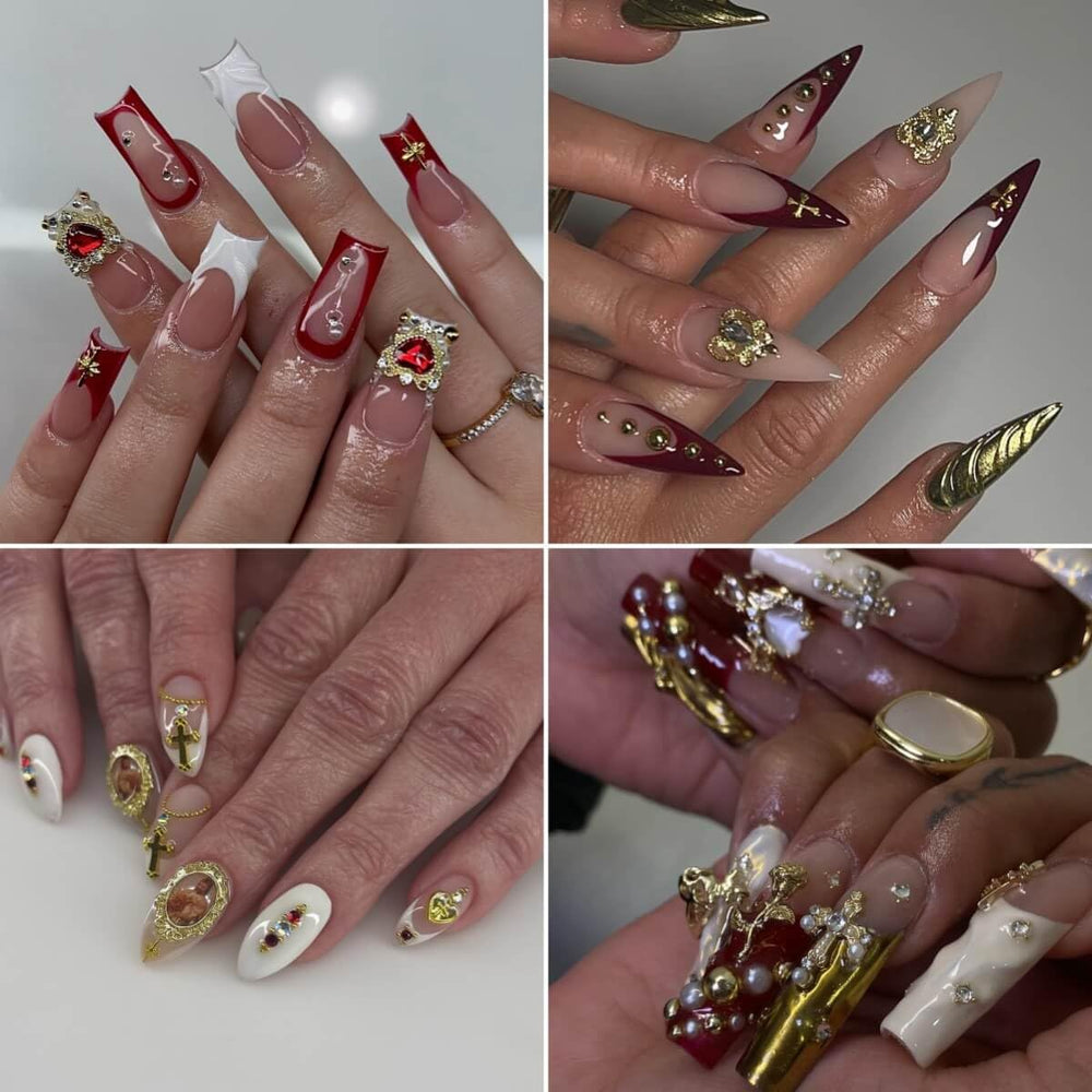 rythsans-rosa-dorado-3d para acabado brillante en uñas