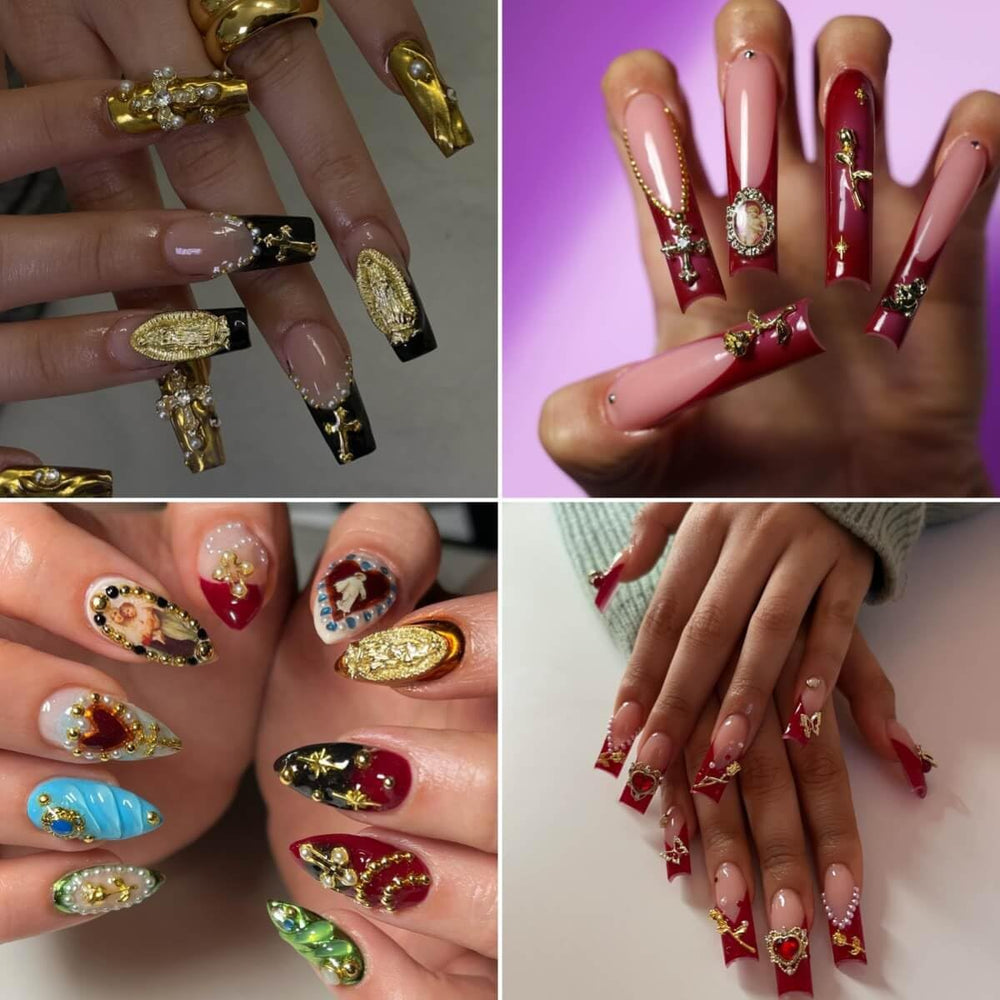 rythsans-virgen-maria-dorado encanto fino para uñas