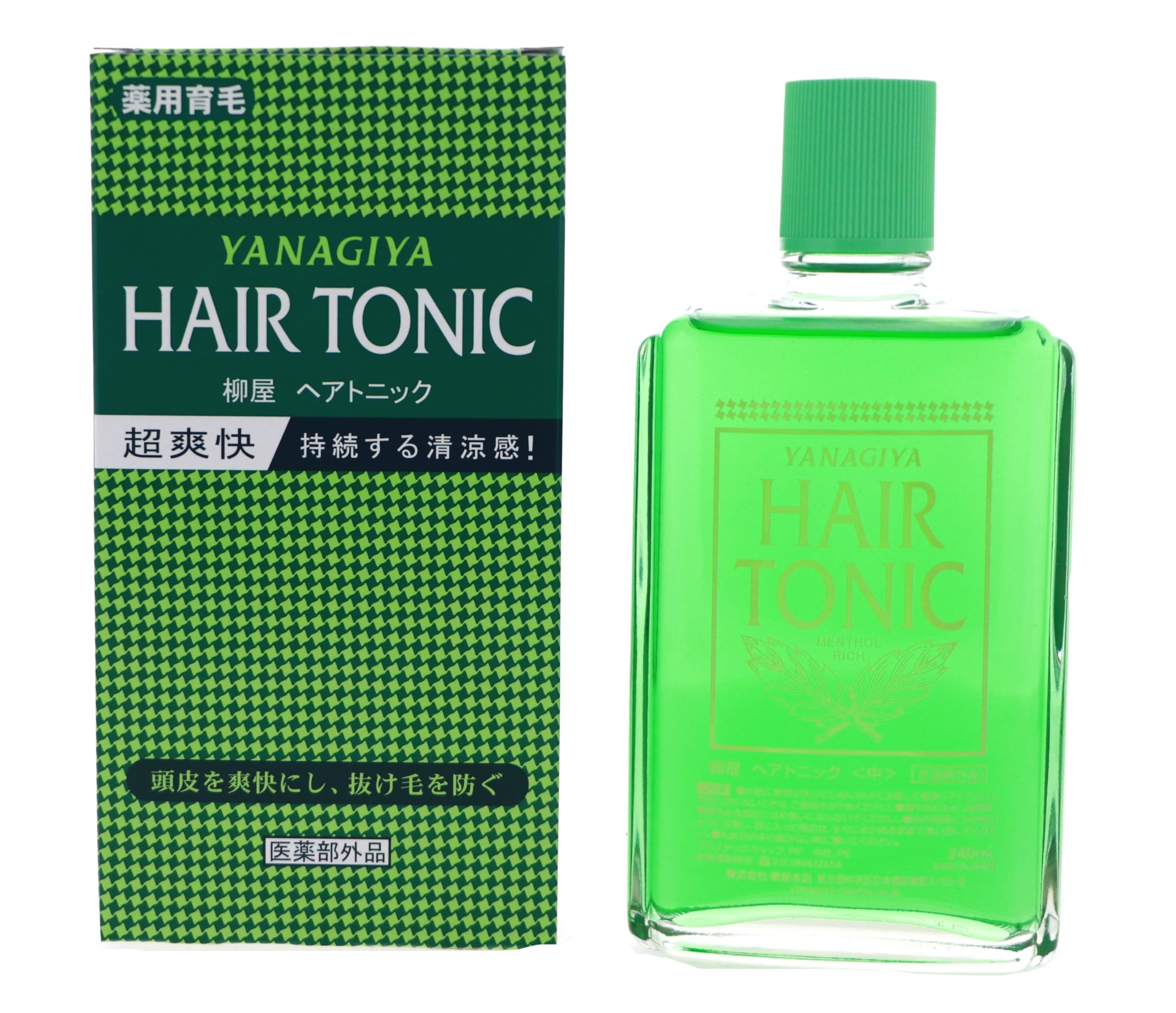 Ryuya Honten medicated growth tonic 240ml bottle closeup for scalp nourishment.