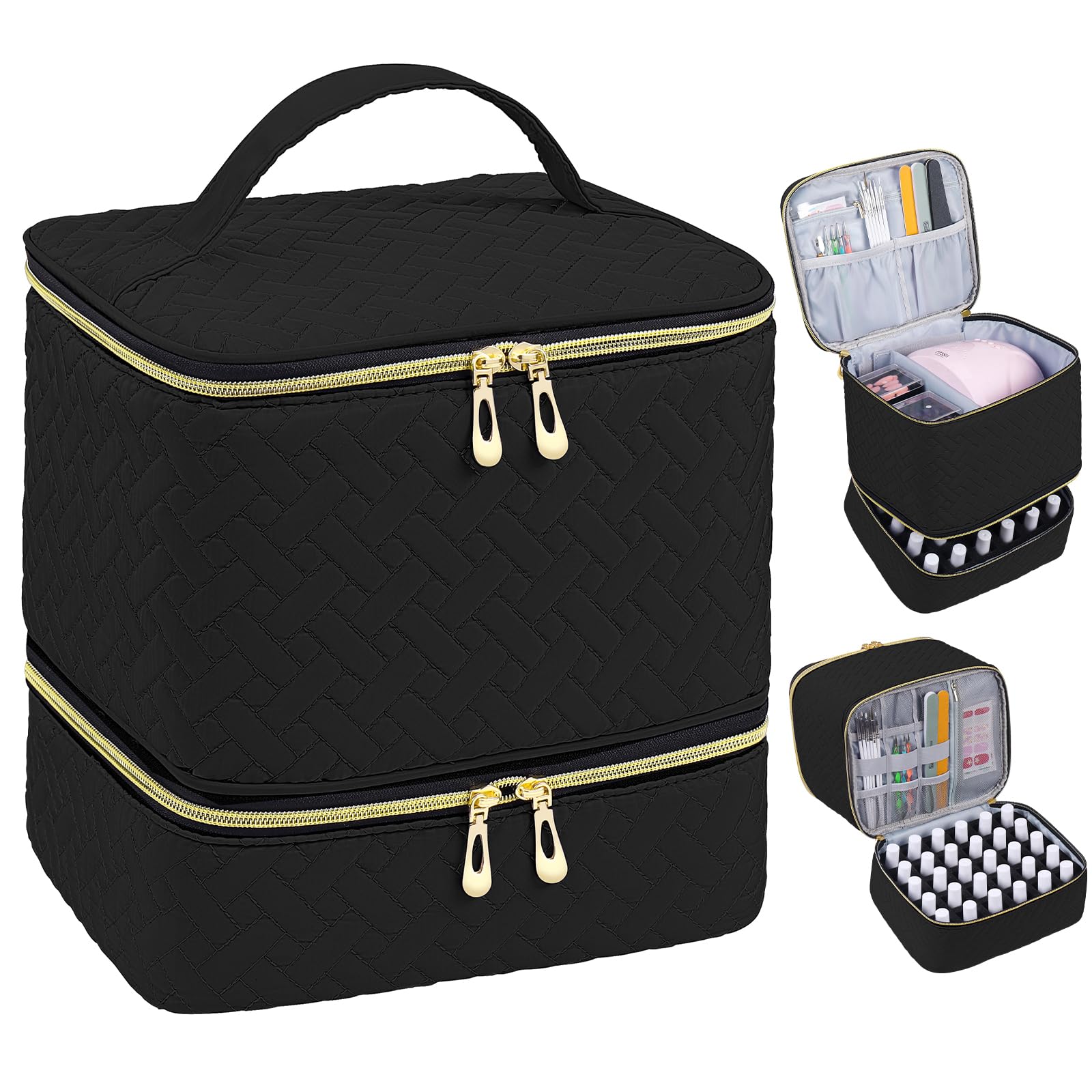 RZMAYIS nail polish organizer exterior highlights portable design for quick on-the-go manicures.