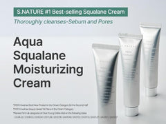 S.NATURE Aqua Squalane Cream_texture-application shows smooth, even spread for sensitive skin.