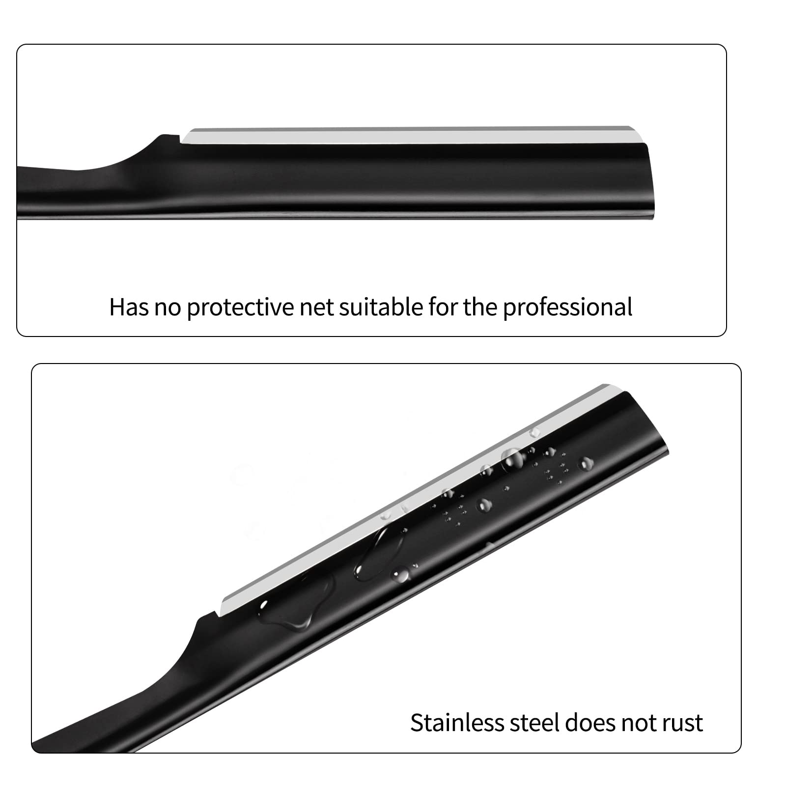 Stainless steel blade close-up from S.T. Friends highlights long-lasting sharpness for gentle dermaplaning.