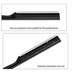 Stainless steel blade close-up from S.T. Friends highlights long-lasting sharpness for gentle dermaplaning.