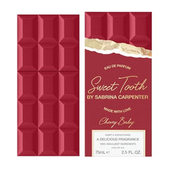 Sabrina Carpenter Sweet Tooth Cherry Baby packaging showcases elegant box for gift-ready presentation.
