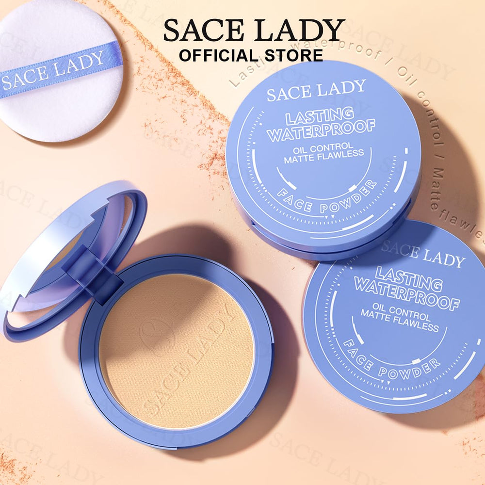 SACE LADY compact setting powder close-up ready for on-the-go touch-ups