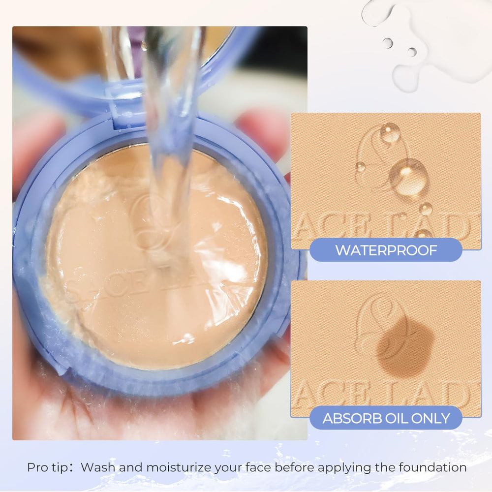 SACE LADY swatch on skin showing natural matte coverage and oil absorption.