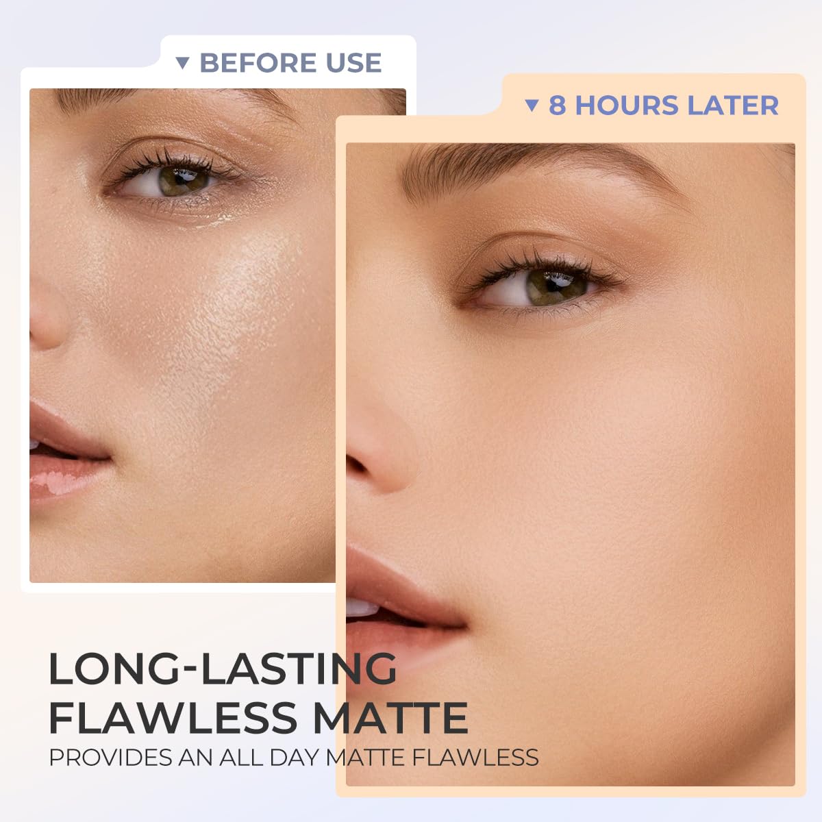 SACE LADY setting powder matte; controls oil for a shine-free look.