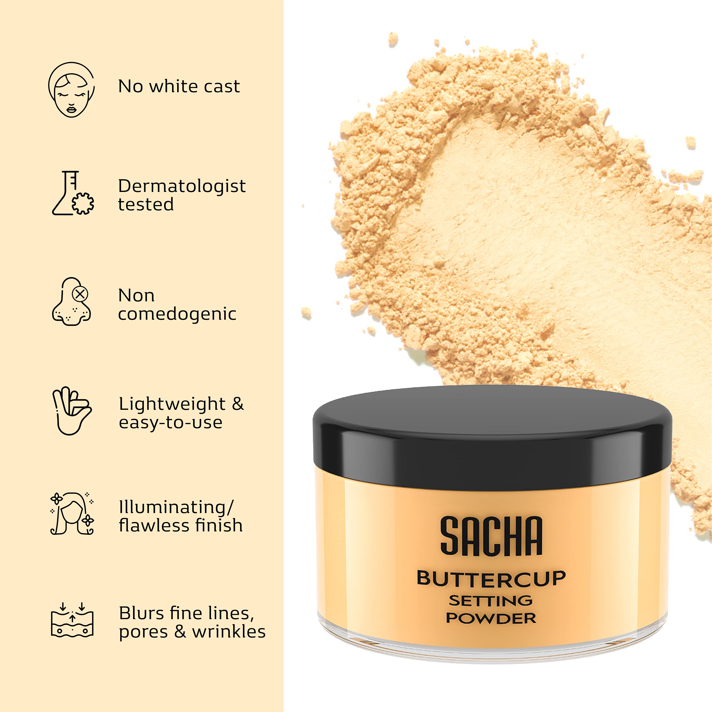 Sacha Buttercup Rosé swatch highlights versatile rosy undertone for many complexions