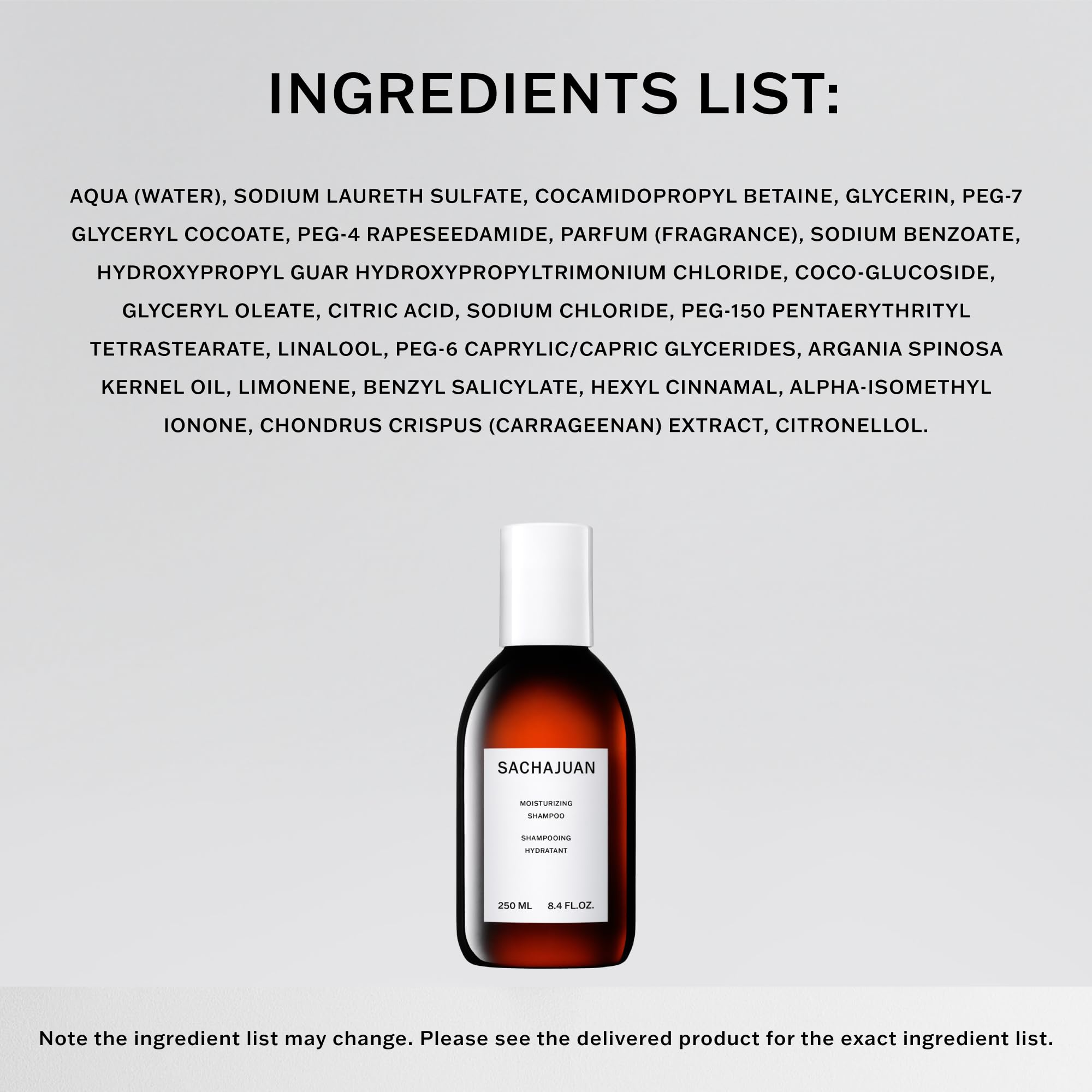 Daily-use SACHAJUAN Moisturizing Shampoo with simple routine concept.