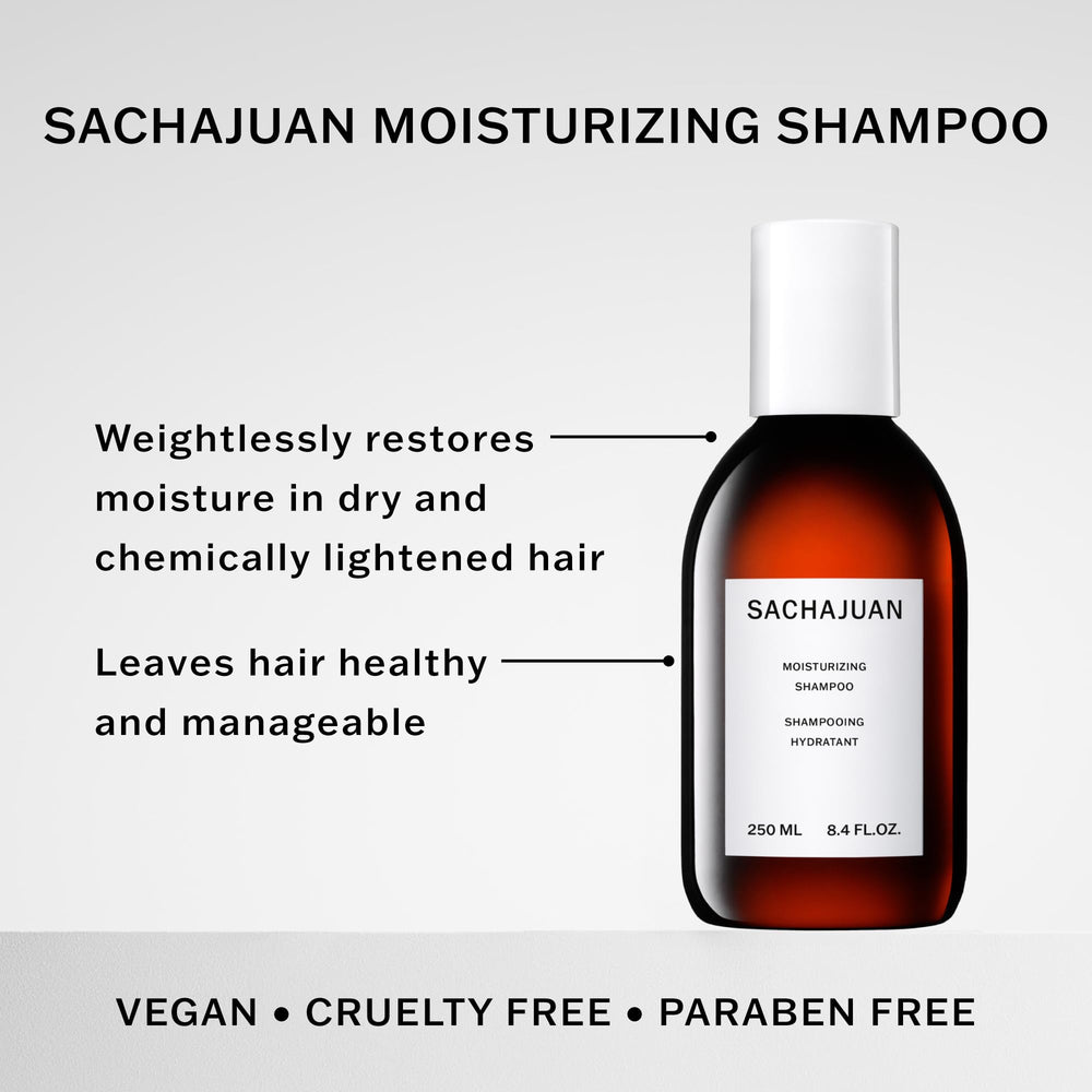 SACHAJUAN shampoo lather on hair illustrating gentle cleansing.