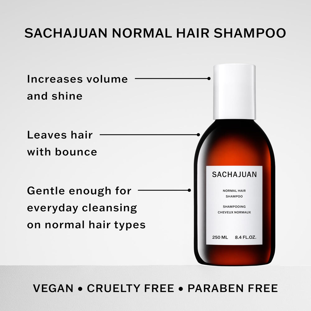 SACHAJUAN Normal Hair Shampoo being poured for easy lather and body