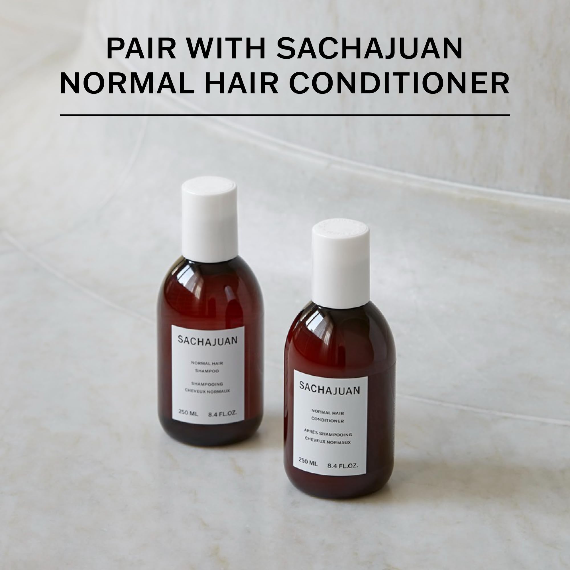 Close-up of voluminous, shiny hair after using SACHAJUAN shampoo