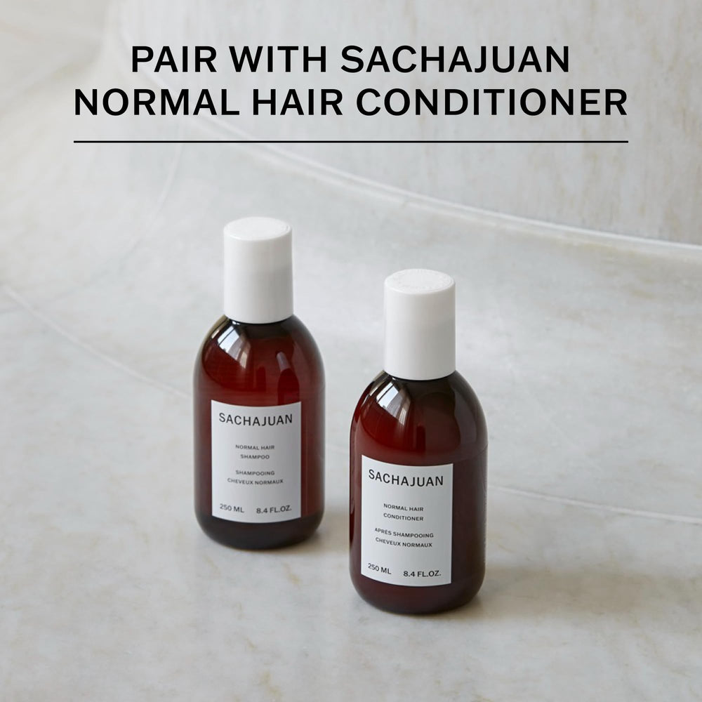 Close-up of voluminous, shiny hair after using SACHAJUAN shampoo