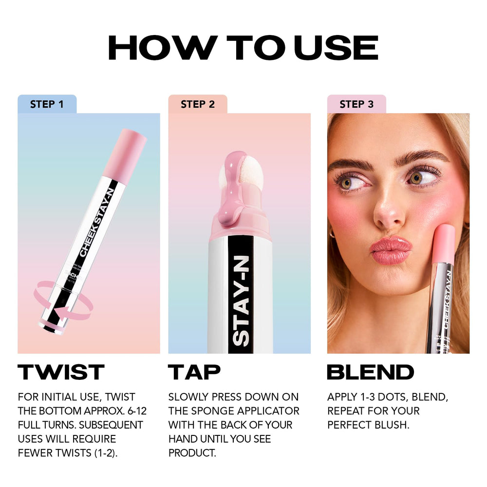 Sacheu Cheek STAY-N color swatch creating radiantly dewy glow