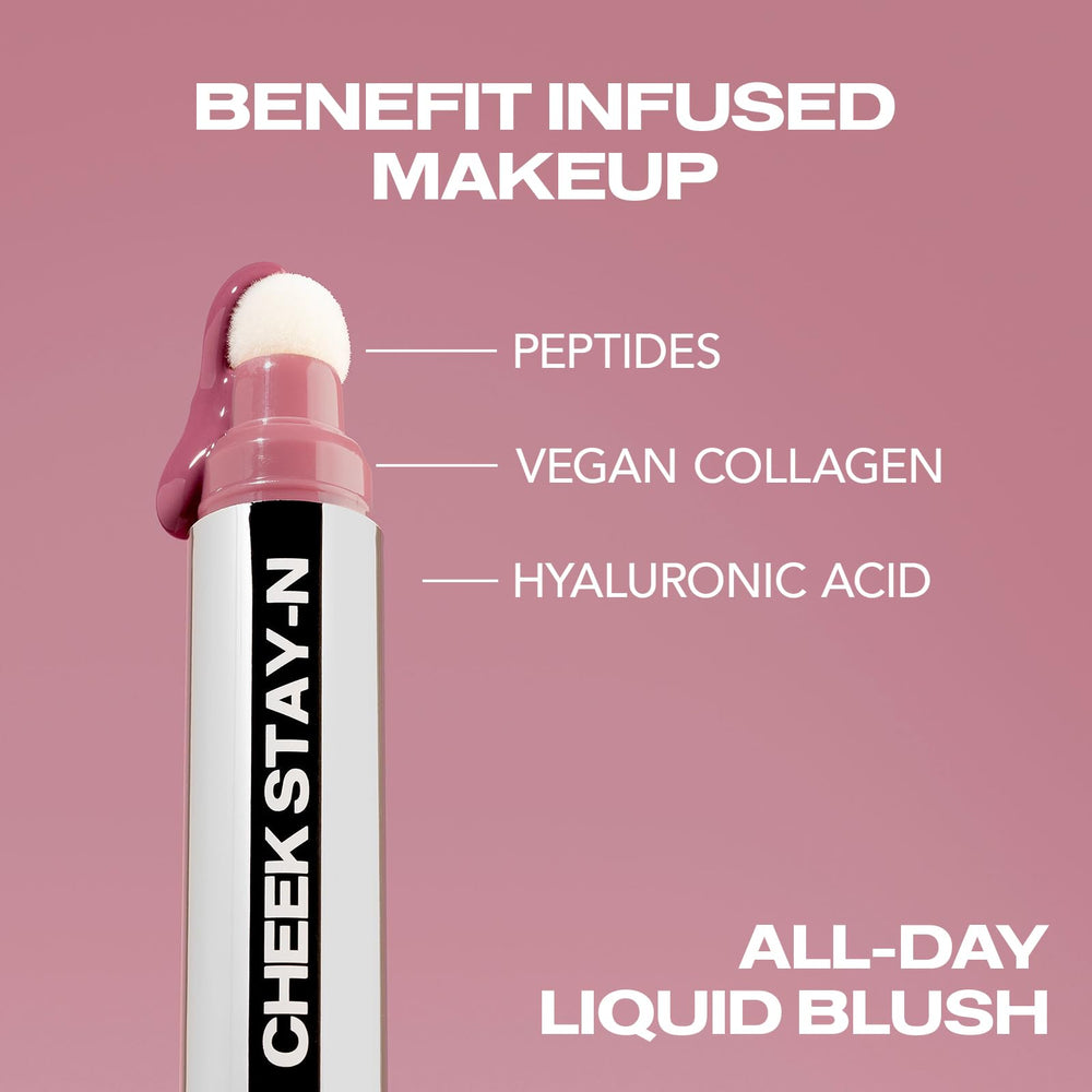 Sacheu Cheek Stay-N Liquid Blush on-cheek application shows buildable color for natural to bold looks