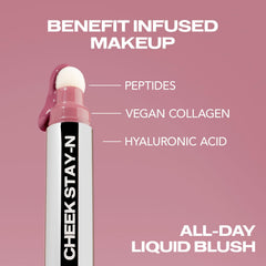 Sacheu Cheek Stay-N Liquid Blush on-cheek application shows buildable color for natural to bold looks