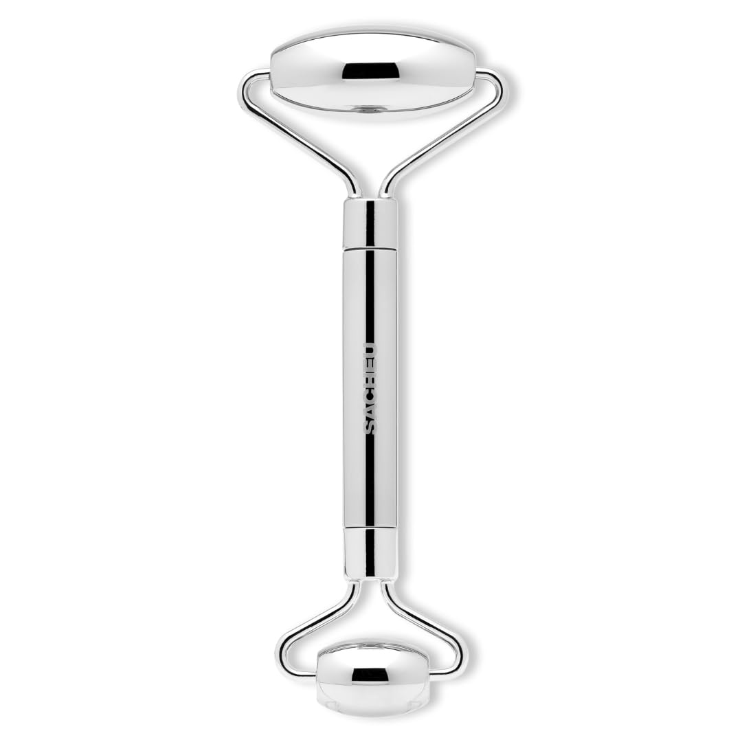 Sacheu Gua Sha tool—hand-held face-roller for relaxing massage and skincare absorption.