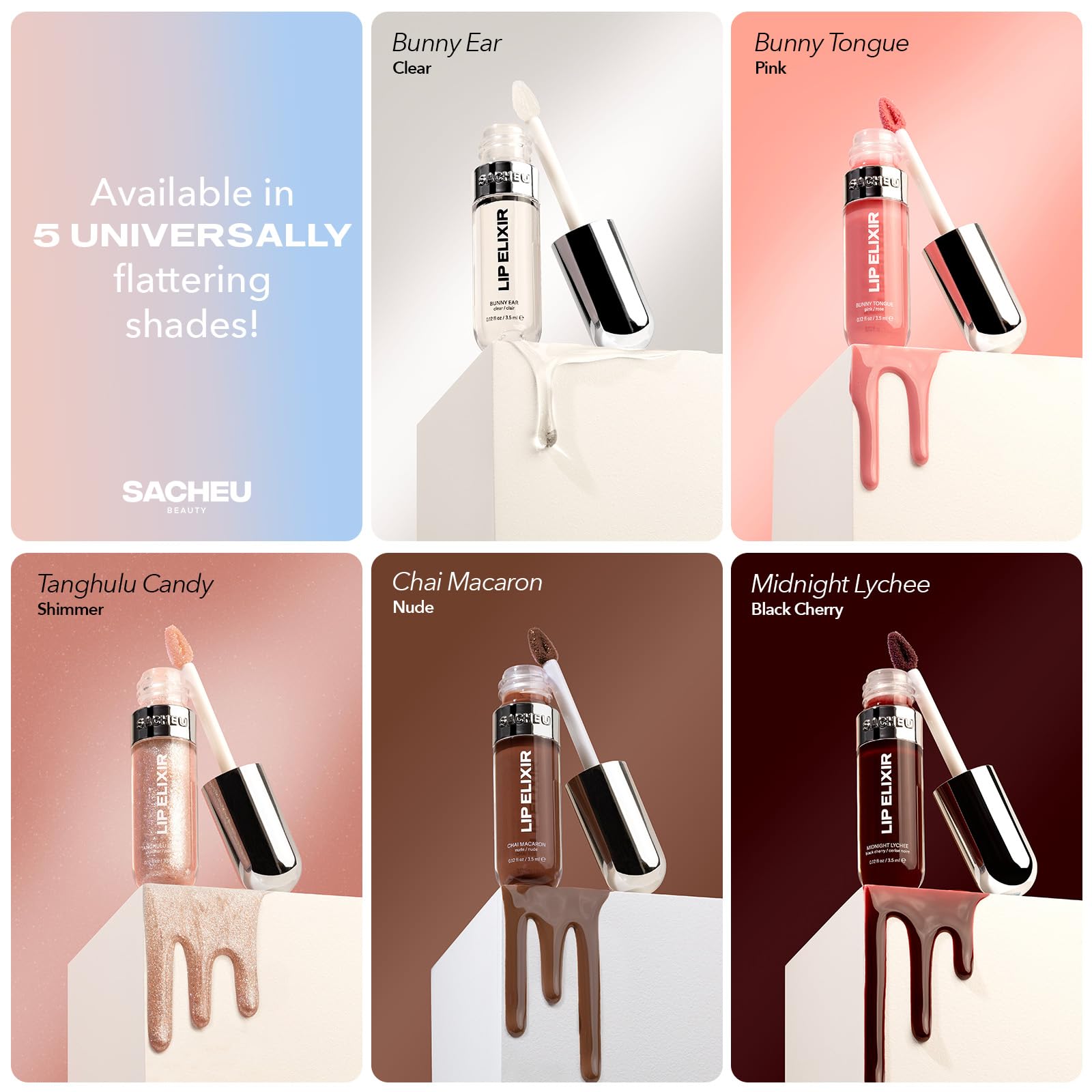 Sacheu Lip Elixir vegan cruelty-free branding supports ethical lip care