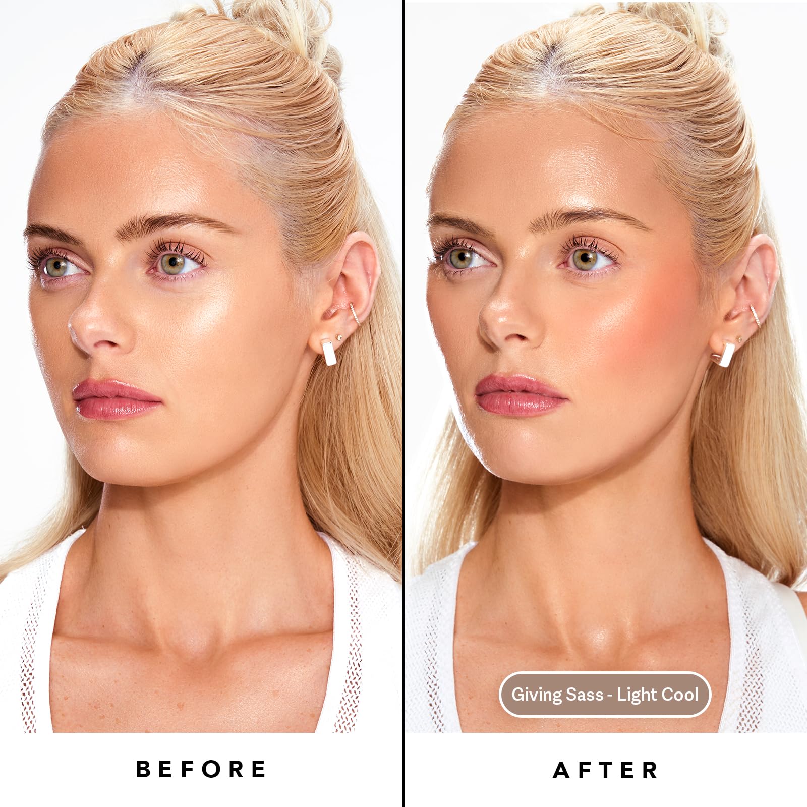 Sacheu Liquid Contour Stay-N face-application depicts precise placement on hollows and jawline